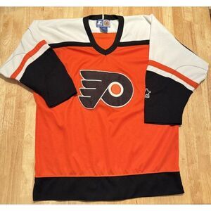 Vtg Philadelphia Flyers Starter Jersey Kid Size Large/XL NHL Hockey Black Orange